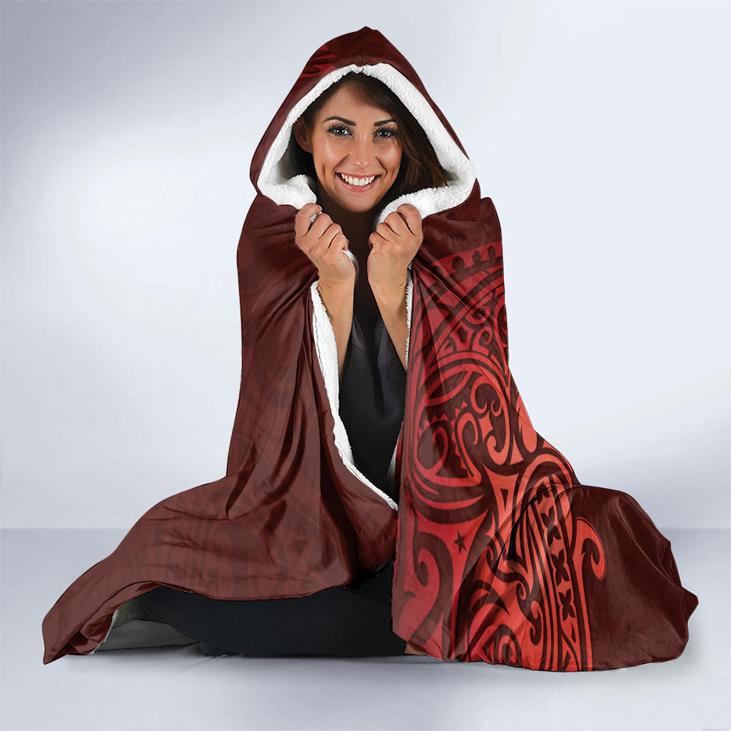 New Zealand Kaka Bird Personalised Hooded Blanket Pohutukawa Matariki Maori Pattern
