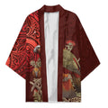 New Zealand Kaka Bird Personalised Kimono Pohutukawa Matariki Maori Pattern