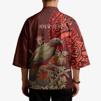 New Zealand Kaka Bird Personalised Kimono Pohutukawa Matariki Maori Pattern