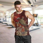New Zealand Kaka Bird Personalised Men Tank Top Pohutukawa Matariki Maori Pattern