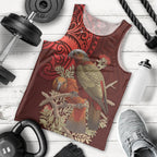 New Zealand Kaka Bird Personalised Men Tank Top Pohutukawa Matariki Maori Pattern