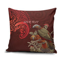 New Zealand Kaka Bird Personalised Pillow Cover Pohutukawa Matariki Maori Pattern