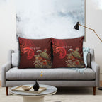 New Zealand Kaka Bird Personalised Pillow Cover Pohutukawa Matariki Maori Pattern