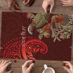 New Zealand Kaka Bird Personalised Puzzle Pohutukawa Matariki Maori Pattern