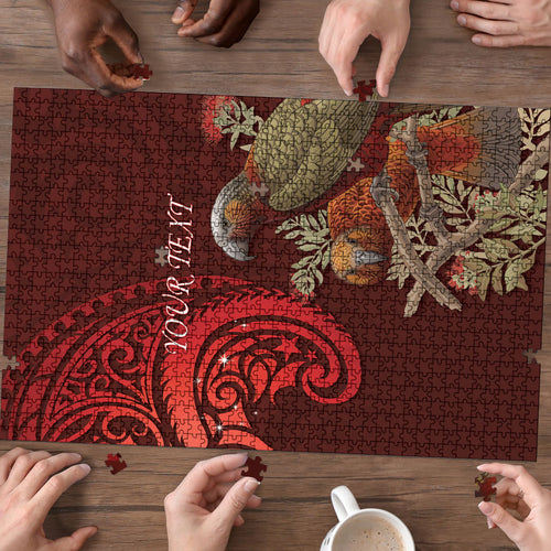 New Zealand Kaka Bird Personalised Puzzle Pohutukawa Matariki Maori Pattern
