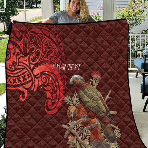 New Zealand Kaka Bird Personalised Quilt Pohutukawa Matariki Maori Pattern