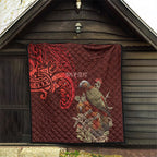 New Zealand Kaka Bird Personalised Quilt Pohutukawa Matariki Maori Pattern