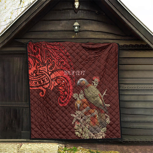 New Zealand Kaka Bird Personalised Quilt Pohutukawa Matariki Maori Pattern