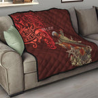 New Zealand Kaka Bird Personalised Quilt Pohutukawa Matariki Maori Pattern