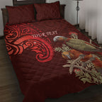 New Zealand Kaka Bird Personalised Quilt Bed Set Pohutukawa Matariki Maori Pattern