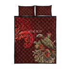 New Zealand Kaka Bird Personalised Quilt Bed Set Pohutukawa Matariki Maori Pattern