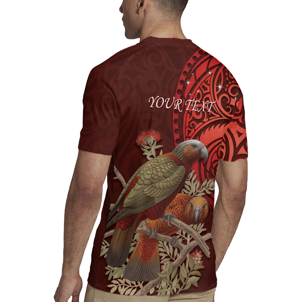 New Zealand Kaka Bird Personalised Rugby Jersey Pohutukawa Matariki Maori Pattern