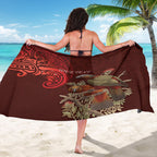 New Zealand Kaka Bird Personalised Sarong Pohutukawa Matariki Maori Pattern
