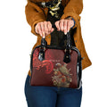 New Zealand Kaka Bird Personalised Shoulder Handbag Pohutukawa Matariki Maori Pattern