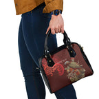 New Zealand Kaka Bird Personalised Shoulder Handbag Pohutukawa Matariki Maori Pattern