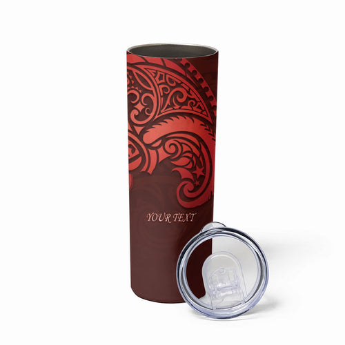 New Zealand Kaka Bird Personalised Skinny Tumbler Pohutukawa Matariki Maori Pattern