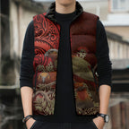 New Zealand Kaka Bird Personalised Sleeveless Puffer Jacket Pohutukawa Matariki Maori Pattern