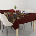 New Zealand Kaka Bird Personalised Tablecloth Pohutukawa Matariki Maori Pattern