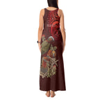 New Zealand Kaka Bird Personalised Tank Maxi Dress Pohutukawa Matariki Maori Pattern