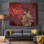 New Zealand Kaka Bird Personalised Tapestry Pohutukawa Matariki Maori Pattern