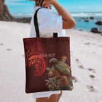 New Zealand Kaka Bird Personalised Tote Bag Pohutukawa Matariki Maori Pattern