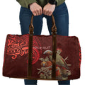 New Zealand Kaka Bird Personalised Travel Bag Pohutukawa Matariki Maori Pattern