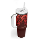New Zealand Kaka Bird Personalised Tumbler With Handle Pohutukawa Matariki Maori Pattern