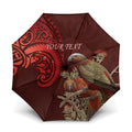 New Zealand Kaka Bird Personalised Umbrella Pohutukawa Matariki Maori Pattern
