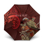 New Zealand Kaka Bird Personalised Umbrella Pohutukawa Matariki Maori Pattern
