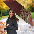 New Zealand Kaka Bird Personalised Umbrella Pohutukawa Matariki Maori Pattern