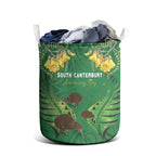 South Canterbury Anniversary Day Laundry Basket Kiwi Kowhai Silver Fern Maori Pattern