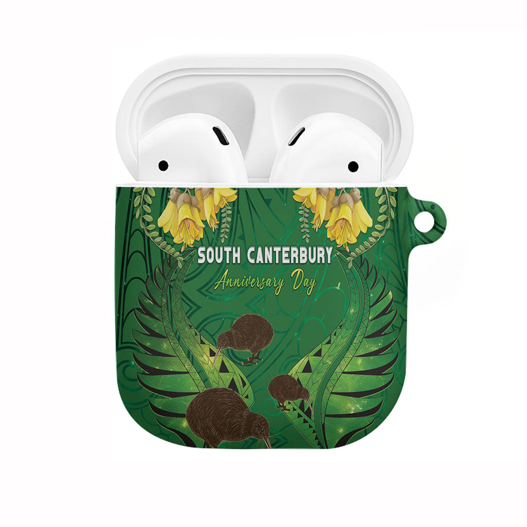 South Canterbury Anniversary Day AirPods Case Kiwi Kowhai Silver Fern Maori Pattern