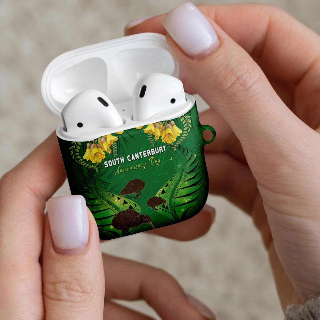South Canterbury Anniversary Day AirPods Case Kiwi Kowhai Silver Fern Maori Pattern