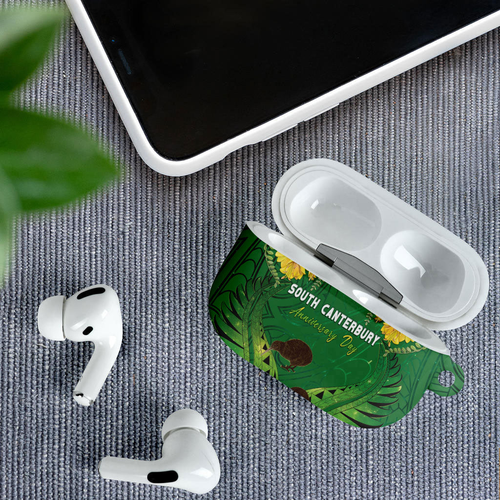 South Canterbury Anniversary Day AirPods Case Kiwi Kowhai Silver Fern Maori Pattern