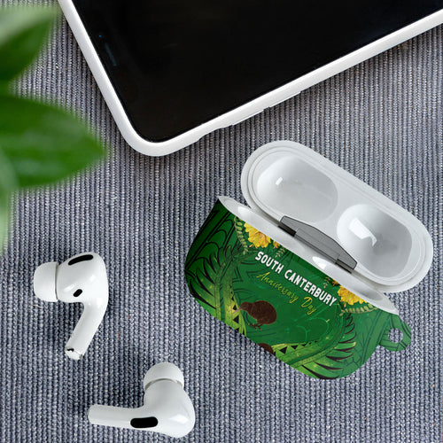 South Canterbury Anniversary Day AirPods Case Kiwi Kowhai Silver Fern Maori Pattern