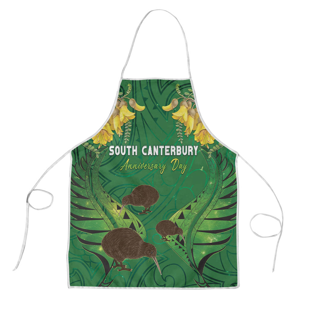South Canterbury Anniversary Day Apron Kiwi Kowhai Silver Fern Maori Pattern