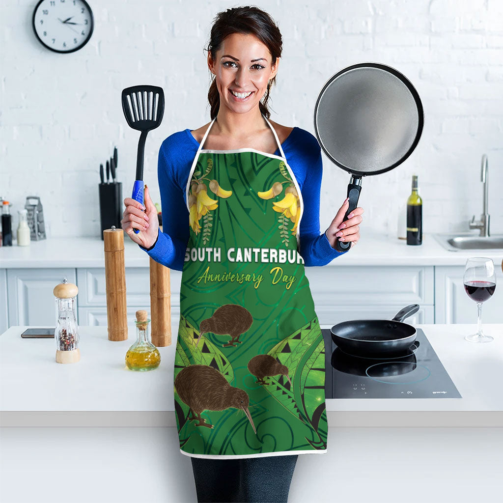 South Canterbury Anniversary Day Apron Kiwi Kowhai Silver Fern Maori Pattern