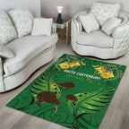 South Canterbury Anniversary Day Area Rug Kiwi Kowhai Silver Fern Maori Pattern