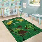 South Canterbury Anniversary Day Area Rug Kiwi Kowhai Silver Fern Maori Pattern