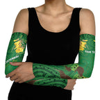Personalised South Canterbury Anniversary Day Arm Sleeves Kiwi Kowhai Silver Fern Maori Pattern