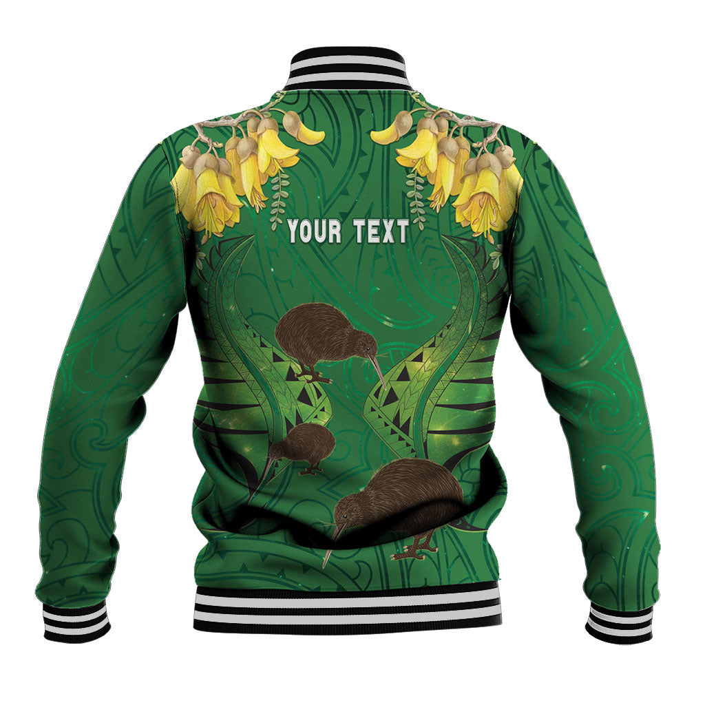 Personalised South Canterbury Anniversary Day Baseball Jacket Kiwi Kowhai Silver Fern Maori Pattern