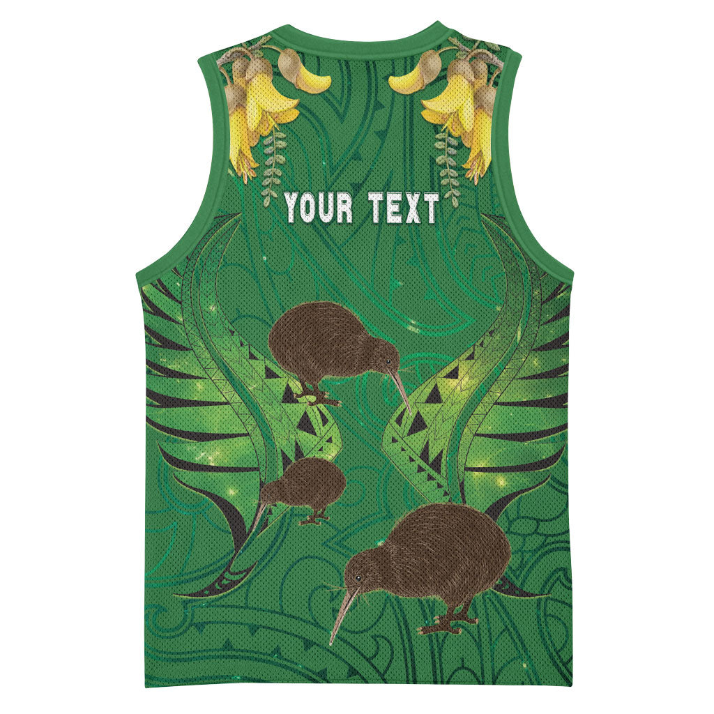 Personalised South Canterbury Anniversary Day Basketball Jersey Kiwi Kowhai Silver Fern Maori Pattern
