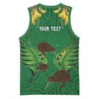 Personalised South Canterbury Anniversary Day Basketball Jersey Kiwi Kowhai Silver Fern Maori Pattern