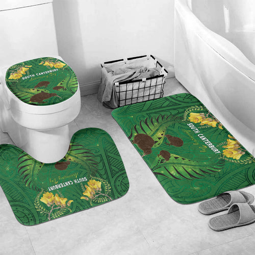 South Canterbury Anniversary Day Bathroom Set Kiwi Kowhai Silver Fern Maori Pattern