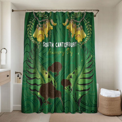 South Canterbury Anniversary Day Bathroom Set Kiwi Kowhai Silver Fern Maori Pattern