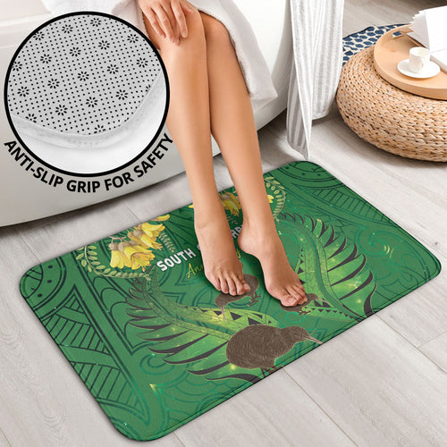 South Canterbury Anniversary Day Bathroom Set Kiwi Kowhai Silver Fern Maori Pattern