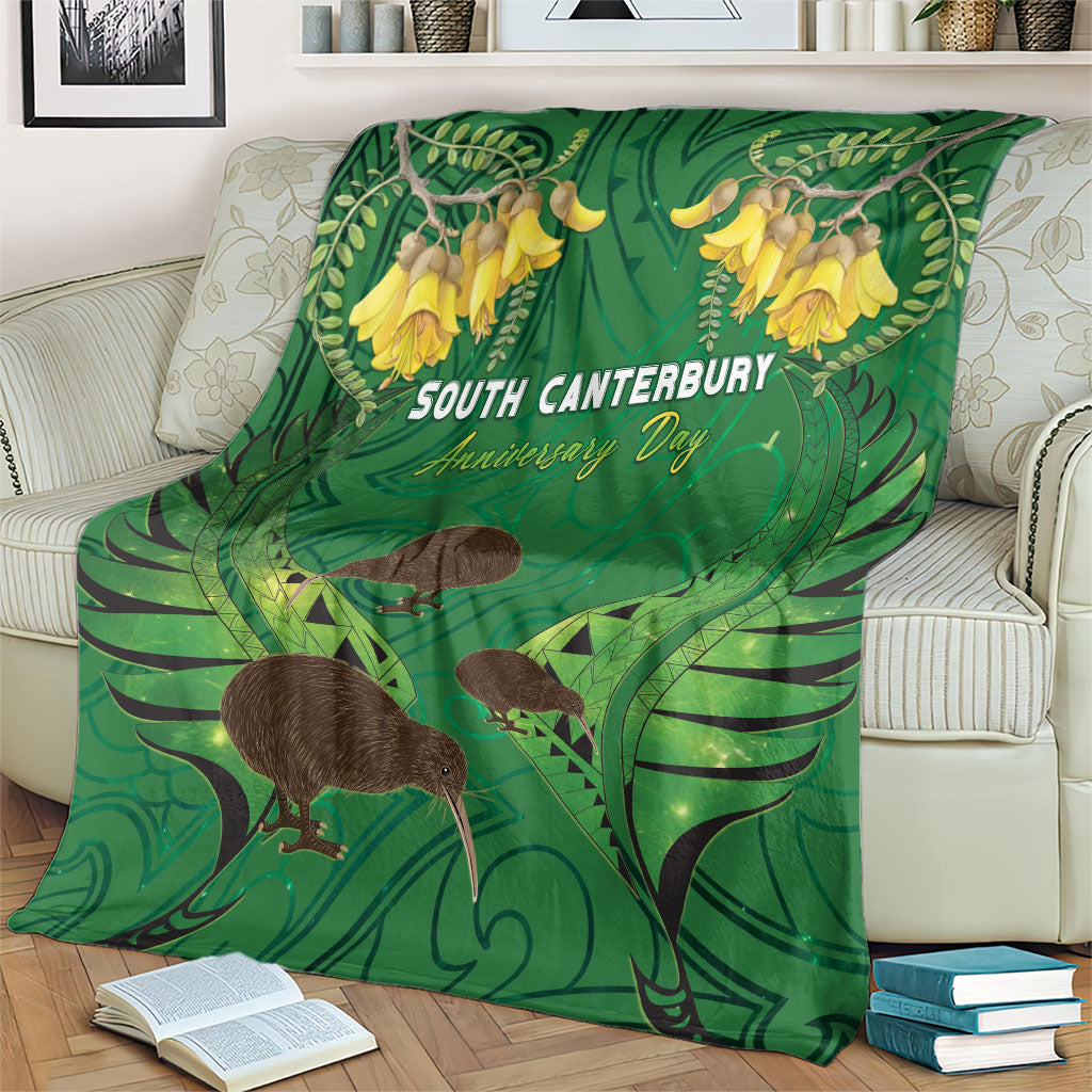 South Canterbury Anniversary Day Blanket Kiwi Kowhai Silver Fern Maori Pattern