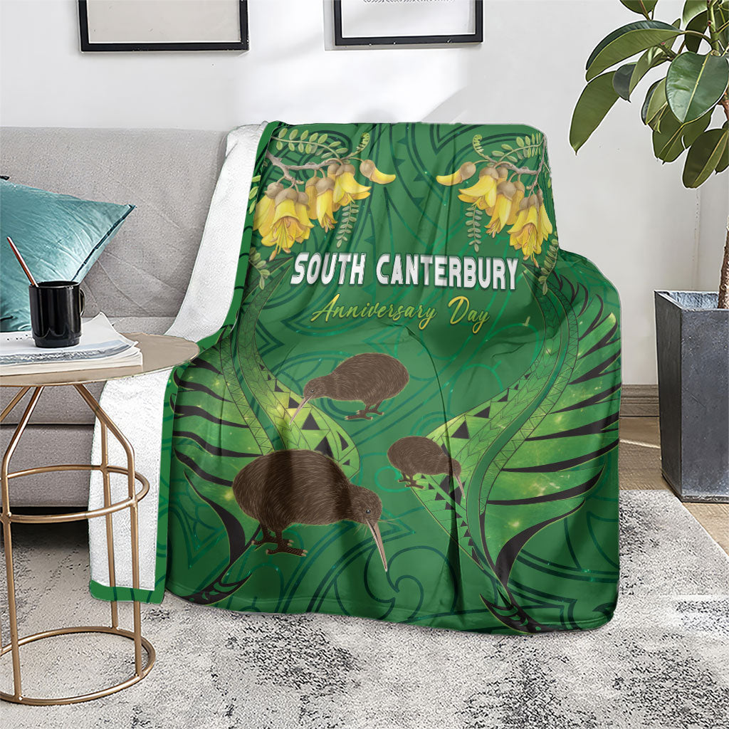 South Canterbury Anniversary Day Blanket Kiwi Kowhai Silver Fern Maori Pattern