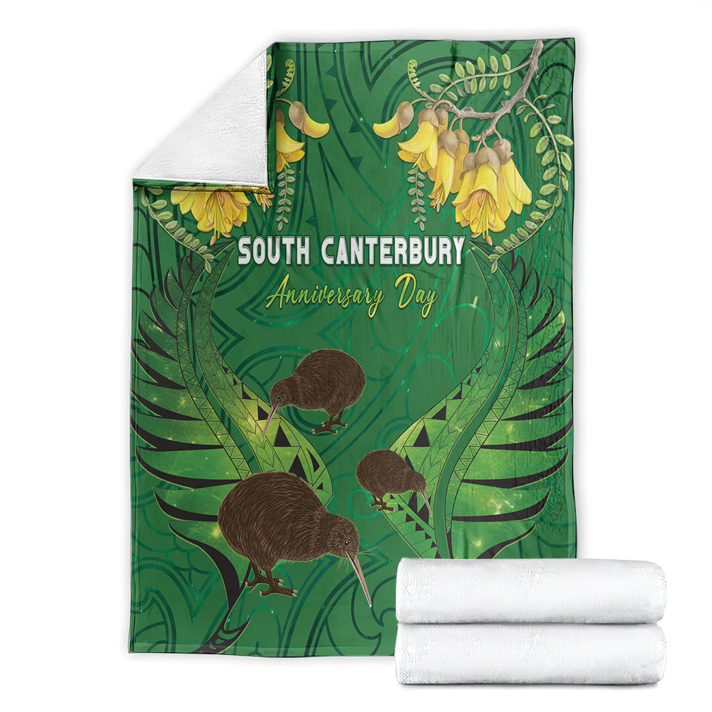 South Canterbury Anniversary Day Blanket Kiwi Kowhai Silver Fern Maori Pattern