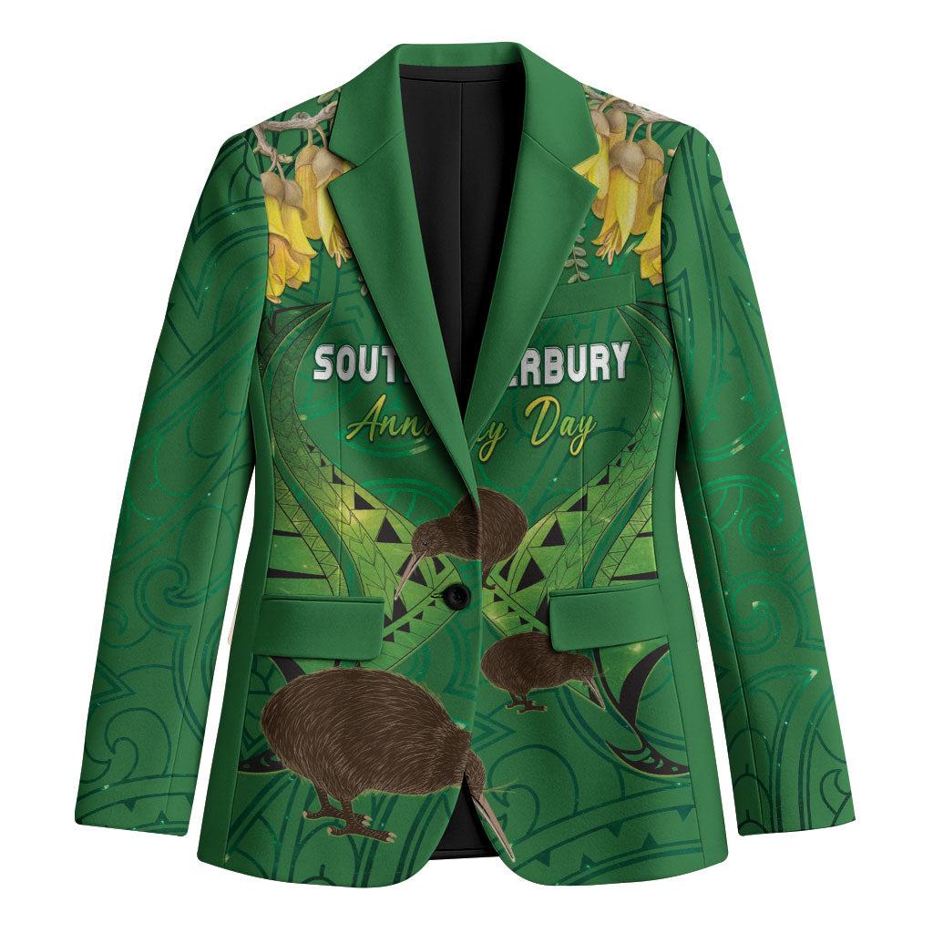 Personalised South Canterbury Anniversary Day Blazer Kiwi Kowhai Silver Fern Maori Pattern
